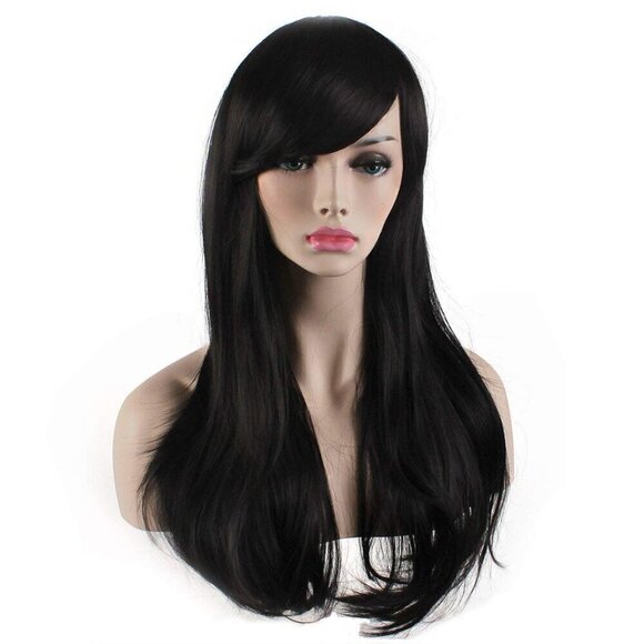 ? Akstore Wavy Curly Hair Women Black 28 inch Fashion Cosplay Wig Cap main image 6
